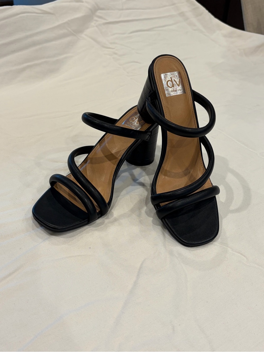 Dolce Vita Black Strappy Block Heel Sandals